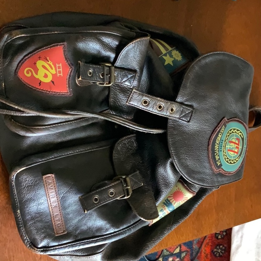 Avirex Leather USN Military Backpack